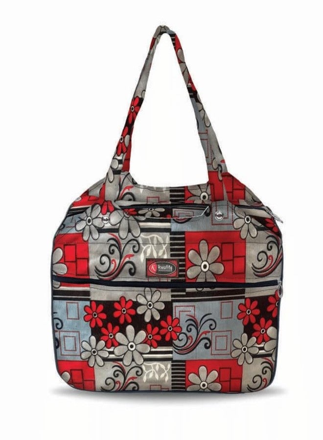 Temoli Tote Bags For Women Girls Handbag Zipper Large Capacity Fashion Bag for College Office,Flower & Red,1 Pcs - Image 1